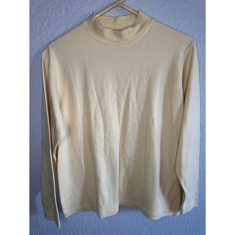 Vintage Westbound Mock Neck Top Womens Large Yellow Excellent